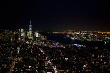 Downtown Manhattan & Hudson RIver Nachts