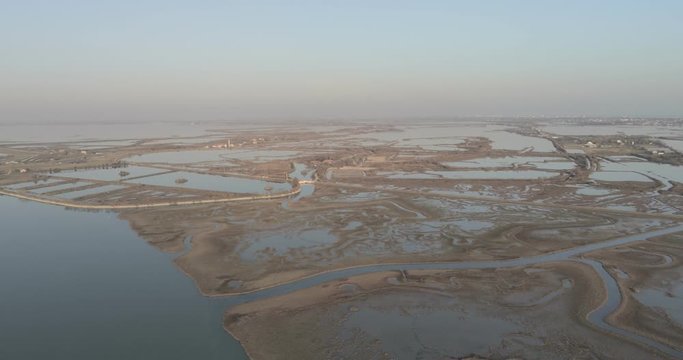 Veduta panoramica della laguna di Lio Piccolo, vicino a Jesolo e Venezia