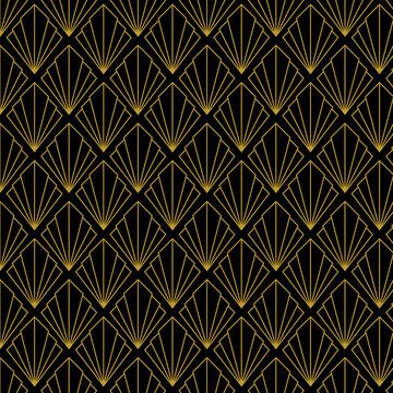 Art Deco Style Seamless Pattern Design. Pattern Tile Is Included In The Swatches Panel.