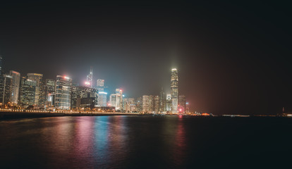Fototapeta na wymiar Hong Kong Island waterfront night view