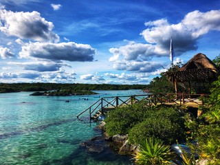 Beautiful beach in Xel-Há, Mexico