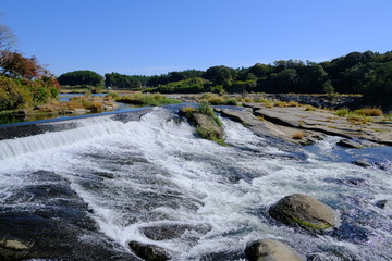 柔らかい流れの曾木の滝