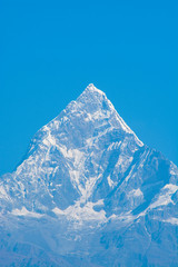 Mountain peak looks like pyramid in Annapurna Conservation Area, Nepal
