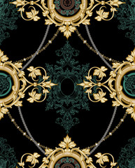 Decorative elegant luxury design.Vintage elements in baroque, rococo style.Design for cover, fabric, textile, wrapping paper .