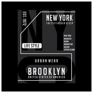 Typography Design New York City ,T-shirt Graphic,Vector Images