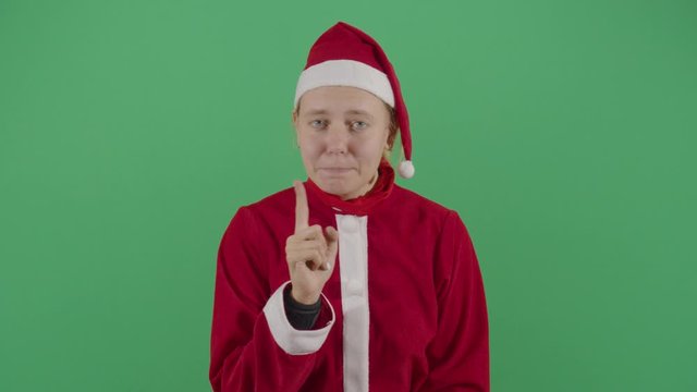 Woman Santa Claus No With Finger