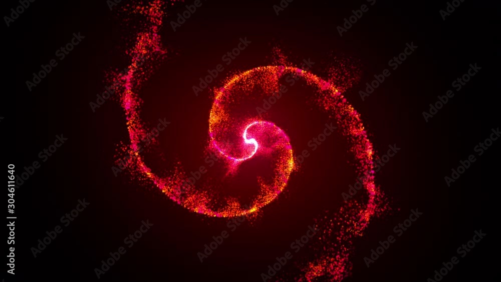 Wall mural opening intro flash light, lens flare, rotation particles. 3d rendering