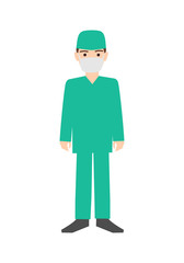 Profession: surgeon. Isolated on white background. Vector illustration.
