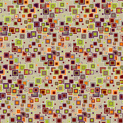 Abstract seamless pattern, Background, Texture, Geometrical elements of a square form, Free position, Graphic mosaic.