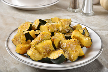 Roasted acorn squash with parmesan cheese