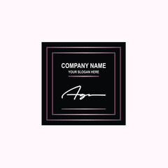 AG Initial signature logo is white, with a dark pink grid gradation line. with a black square background
