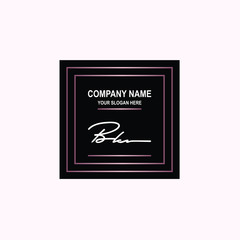 BK Initial signature logo is white, with a dark pink grid gradation line. with a black square background
