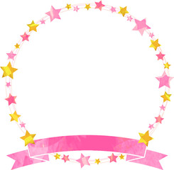 star_frame-リース-pinkリボン