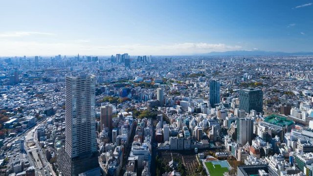 富士と東京　2019年11月　タイムラプス　池袋から望む新宿方面