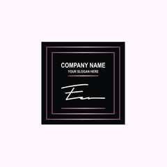 EE Initial signature logo is white, with a dark pink grid gradation line. with a black square background