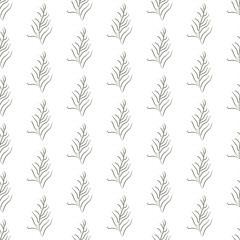 Seamless Algae Seamless Pattern. Modern Digital Design. Marine Repeating Pattern. Modern Fashion Scandinavian Style. Contemporary Colors