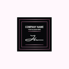 JB Initial signature logo is white, with a dark pink grid gradation line. with a black square background