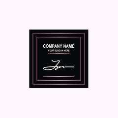 JP Initial signature logo is white, with a dark pink grid gradation line. with a black square background