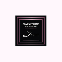 JR Initial signature logo is white, with a dark pink grid gradation line. with a black square background
