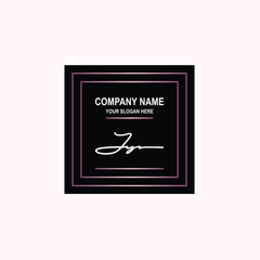 JY Initial signature logo is white, with a dark pink grid gradation line. with a black square background