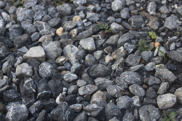 Blue gravels on the floor