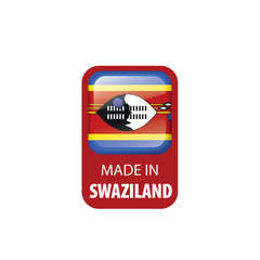 Swaziland flag, vector illustration on a white background