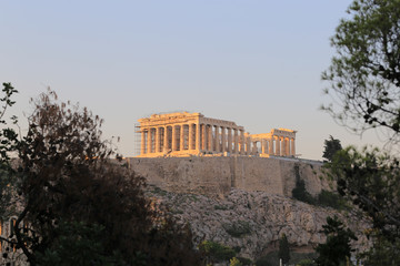 Fototapeta na wymiar Parthenon temple on the Acropolis in Athens, Greece