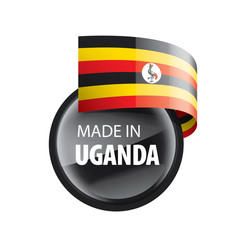 Uganda flag, vector illustration on a white background