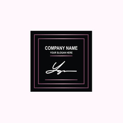 YG Initial signature logo is white, with a dark pink grid gradation line. with a black square background