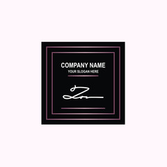 ZO Initial signature logo is white, with a dark pink grid gradation line. with a black square background