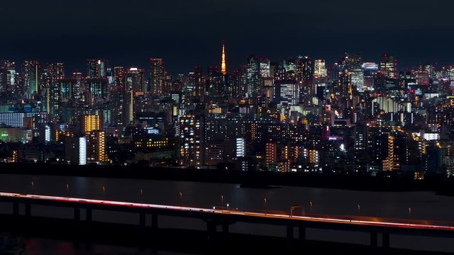 東京　2019　夜景　タイムラプス