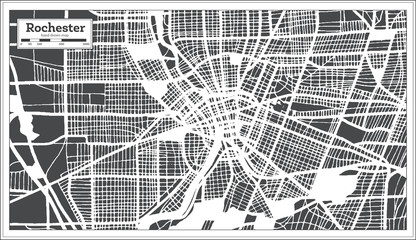 Rochester USA City Map in Retro Style. Outline Map.