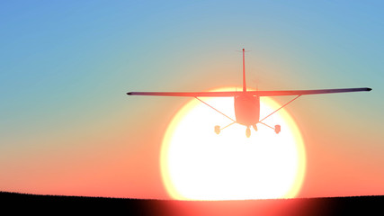 Airplane in the sky 3D Renderiing