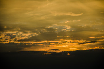 Cloudy sunset sky over the Colombian Andes