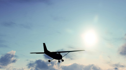 Airplane in the sky 3D Renderiing