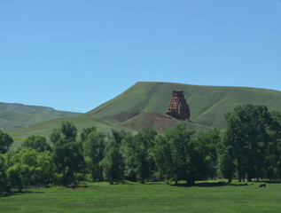 Late Spring in Wyoming: Chimney Rock Chugwater Sandstone Formation near Shell