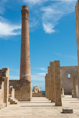 Rovine all'interno della Tonnara nella Riserva di Vendicari, Siracusa in Sicilia. 