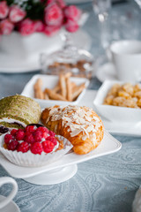 buns and cakes in a white plate