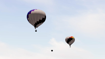 Hot air balloon in the sky 3D Rendering