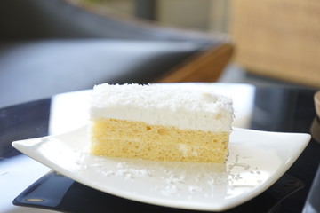 piece of coconut cake