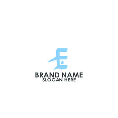 logo letter e plane vector design