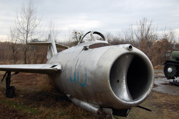 Old Soviet abandoned military airplane. Ukraine