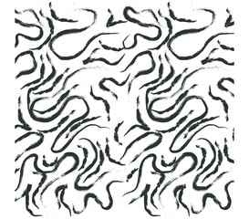 Abstract Black and White Swirl Pattern Design