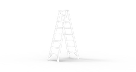 Drawing Stair on isolated White Background