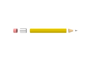 Yellow Pencil on White Background 3D Rendering
