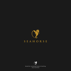 luxury seahorse logo for your company