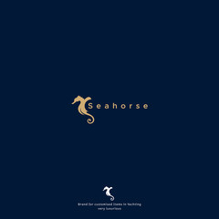 luxury seahorse logo for your company