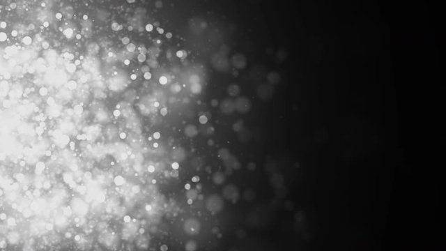 Small White Glitter Particles Horizontal Movement, 4K Video