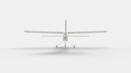 3d rendering of a rc airplane isolated in colored background