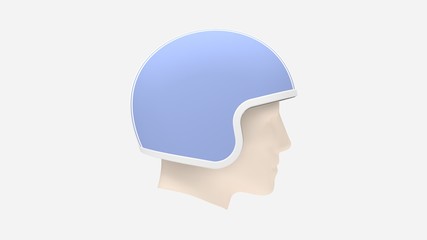 3d rendering of a human with a crash helmet isolated